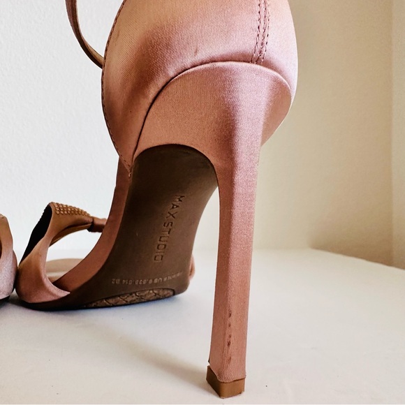 Max Studio Bow pumps high heel pink satin rhinestone 6M - Picture 5 of 12